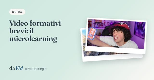 Copertina: «Video formativi brevi: il microlearning», con fotogrammi di lavori del portfolio