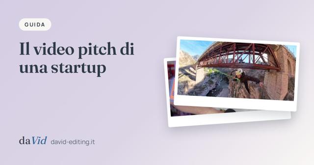 Copertina: «Il video pitch di una startup», con fotogrammi di lavori del portfolio