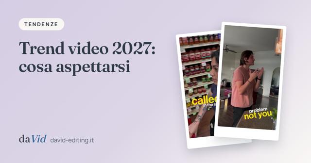 Copertina: «Trend video 2027: cosa aspettarsi», con fotogrammi di lavori del portfolio