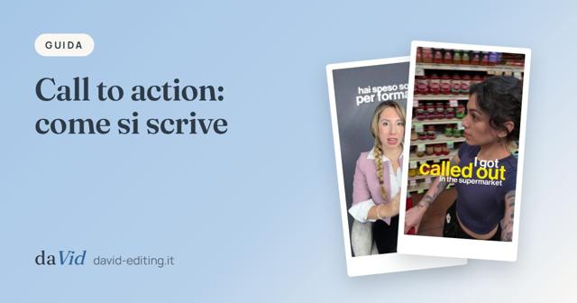 Copertina: «Call to action: come si scrive», con fotogrammi di lavori del portfolio
